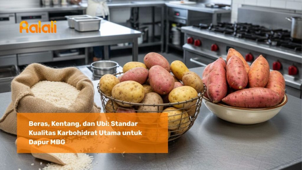 Beras, Kentang, dan Ubi: Standar Kualitas Karbohidrat Utama untuk Dapur MBG Program Makan Bergizi Gratis (MBG) adalah inisiatif masif yang bertujuan menyediakan nutrisi terbaik bagi jutaan penerima manfaat. Dalam operasional dapur MBG/SPPG, karbohidrat untuk dapur MBG menjadi fondasi utama menu harian. Kualitas dari bahan baku karbohidrat ini seperti beras, kentang, dan umbi-umbian lainnya tidak hanya menentukan rasa hidangan, tetapi juga secara langsung memengaruhi nilai gizi dan efisiensi dapur dalam melayani ribuan porsi. Mengingat skala program yang sangat besar, dibutuhkan jaminan pasokan yang konsisten, terstandarisasi, dan telah melalui proses kurasi ketat. Di sinilah Ralali sebagai platform B2B terkemuka di Indonesia, memainkan peran fundamental dan strategis. Melalui Pavilion MBG, Ralali berfungsi sebagai fasilitator tunggal (one-stop solution) yang menyederhanakan proses pengadaan yang kompleks. Hal ini memastikan dapur MBG mendapatkan pasokan karbohidrat utama yang telah lolos standar ketat, memungkinkan mereka fokus pada persiapan makanan yang cepat, efisien, dan sesuai dengan standar gizi nasional. Ralali mengubah model pengadaan tradisional menjadi sistem digital yang transparan dan dapat dilacak (traceable). Artikel ini akan mengupas tuntas kriteria ketat dalam memilih dan menyimpan bahan baku karbohidrat, memastikan setiap kilogram yang masuk ke dapur MBG adalah yang terbaik untuk program gizi nasional. Kriteria Kualitas Beras Premium untuk Efisiensi Dapur Beras adalah karbohidrat utama di Indonesia dan menjadi pondasi terpenting dalam menu dapur MBG. Dalam konteks layanan gizi massal, memilih kualitas beras premium adalah investasi yang menghasilkan konsistensi masakan dan mengurangi food waste. Butir Utuh dan Keseragaman: Kriteria utama kualitas beras premium adalah persentase butir yang utuh dan seragam. Butir beras yang banyak pecah akan menyebabkan tekstur nasi tidak merata, ada yang terlalu lembek dan ada yang masih keras. Beras premium memiliki butir yang minimal pecah, yang menjamin hasil masak nasi yang pulen, matang sempurna, dan konsisten di setiap wadah saji. Aroma dan Kebersihan: Beras berkualitas harus memiliki aroma alami, khas, dan tidak berbau apek, tengik, atau berjamur. Kebersihan adalah mutlak, beras harus bebas dari kutu, kerikil, atau benda asing lainnya. Ralali memastikan kurasi ini terjaga, karena beras yang kotor atau berbau akan membuang waktu pembersihan di dapur. Tingkat Kelembaban (Kadar Air): Kadar air yang ideal sangat penting untuk penyimpanan bahan karbohidrat jangka panjang. Beras dengan kadar air terlalu tinggi mudah ditumbuhi jamur dan cepat apek, terutama di lingkungan tropis. Beras premium memiliki kadar air yang telah diatur standar penyimpanan, menjamin umur simpan yang lebih panjang tanpa mengurangi kualitas tekstur saat dimasak. Beras yang berkualitas tinggi sangat cocok untuk konsep meal prep (persiapan makanan) skala besar yang diadopsi dapur MBG. Nasi yang konsisten kualitasnya akan tetap lezat dan aman saat didistribusikan dalam food container yang higienis. Standar Pemilihan Umbi-Umbian: Selain beras, umbi-umbian seperti kentang, ubi jalar, dan singkong juga berperan vital sebagai sumber karbohidrat untuk dapur MBG. Memilih umbi yang bagus dan bebas hama membutuhkan pengawasan detail: Cara Memilih Kentang yang Bagus: Kentang yang ideal harus padat, keras, dan berat sesuai ukurannya. Hindari kentang yang memiliki bercak hijau, karena ini adalah tanda solanin, senyawa beracun ringan yang terbentuk akibat paparan cahaya berlebihan. Kentang juga harus bebas dari mata tunas yang panjang, yang menandakan usia simpan sudah tua. Permukaan kentang harus mulus dan bebas dari luka atau lubang yang bisa menjadi pintu masuk hama. Pemilihan Ubi Jalar dan Singkong: Mirip dengan kentang, ubi dan singkong harus kokoh dan tidak keriput. Hindari umbi yang memiliki bercak kehitaman atau lubang bekas serangga. Pada singkong, pastikan tidak ada perubahan warna pada daging di dalamnya, karena ini bisa mengindikasikan kerusakan mikrobiologis setelah panen. Memilih pemasok yang menjamin produk segar seringkali dari supplier lokal terkurasi seperti yang didukung Ralali sangat penting untuk umbi-umbian. Umbi-umbian yang padat dan segar akan lebih efisien saat dikupas dan diolah, mengurangi trim waste dan mempercepat proses persiapan porsi masif di dapur. Penyimpanan Bahan Karbohidrat Kering yang Tepat dan Efisiensi Dapur Setelah memilih bahan baku makanan berkualitas, langkah selanjutnya adalah menjaga kualitas tersebut. Penyimpanan bahan karbohidrat yang tidak tepat terutama beras dan umbi-umbian dapat menyebabkan kerugian besar (food waste) bagi dapur MBG. Penyimpanan Beras: Beras harus disimpan di tempat yang kering, sejuk, dan gelap. Wadah penyimpanan harus tertutup rapat, kedap udara, dan bersih untuk mencegah masuknya kutu, tikus, dan kelembaban. Penting untuk menerapkan prinsip FIFO (First In, First Out) untuk memastikan beras yang lebih dulu datang digunakan lebih dulu, menghindari batas waktu simpan terlampaui. Penyimpanan Umbi-Umbian: Umbi-umbian seperti kentang dan ubi tidak boleh disimpan di kulkas, karena suhu dingin akan mengubah pati menjadi gula, memengaruhi rasa dan tekstur. Sebaliknya, umbi harus disimpan di tempat yang gelap, berventilasi baik, dan sejuk (bukan dingin). Jauhkan kentang dari bawang bombay, karena gas yang dikeluarkan keduanya dapat mempercepat pembusukan. Penerapan tips penyimpanan bahan karbohidrat yang benar ini secara langsung mendukung efisiensi waktu di dapur MBG. Dengan bahan baku yang terpelihara kualitasnya, waktu yang terbuang untuk memilah, membuang, dan mengganti pasokan berkurang drastis, memungkinkan personel dapur fokus pada memasak dan penyajian. Pondasi Gizi yang Terjamin Beras, kentang, dan ubi adalah pilar gizi dalam Program MBG. Kesuksesan program ini dalam memberikan hidangan bergizi yang konsisten pada dasarnya merupakan hasil dari sistem pengadaan yang ketat dan terjamin. Ralali, melalui Pavilion MBG, menjamin bahwa standar kualitas ini terpenuhi di setiap dapur MBG. Ralali tidak hanya menyediakan akses ke kualitas beras premium dan umbi-umbian terbaik, tetapi juga menyertakan dukungan logistik terpadu dan transparan. Dengan memfasilitasi pengadaan yang efisien, termasuk pemanfaatan jaringan supplier lokal dan UMKM , Ralali membantu dapur MBG menjaga alur kerja distribusinya tetap lancar dan efisien. Peran Ralali sebagai arsitek ekosistem memastikan bahwa setiap langkah mulai dari pemilihan karbohidrat untuk dapur MBG hingga penyimpanan bahan karbohidrat berjalan sesuai protokol keamanan pangan dan gizi nasional. Ini adalah kemitraan yang sangat vital dalam menyukseskan visi nasional untuk perbaikan gizi dan penanggulangan stunting melalui Program Makan Bergizi Gratis.