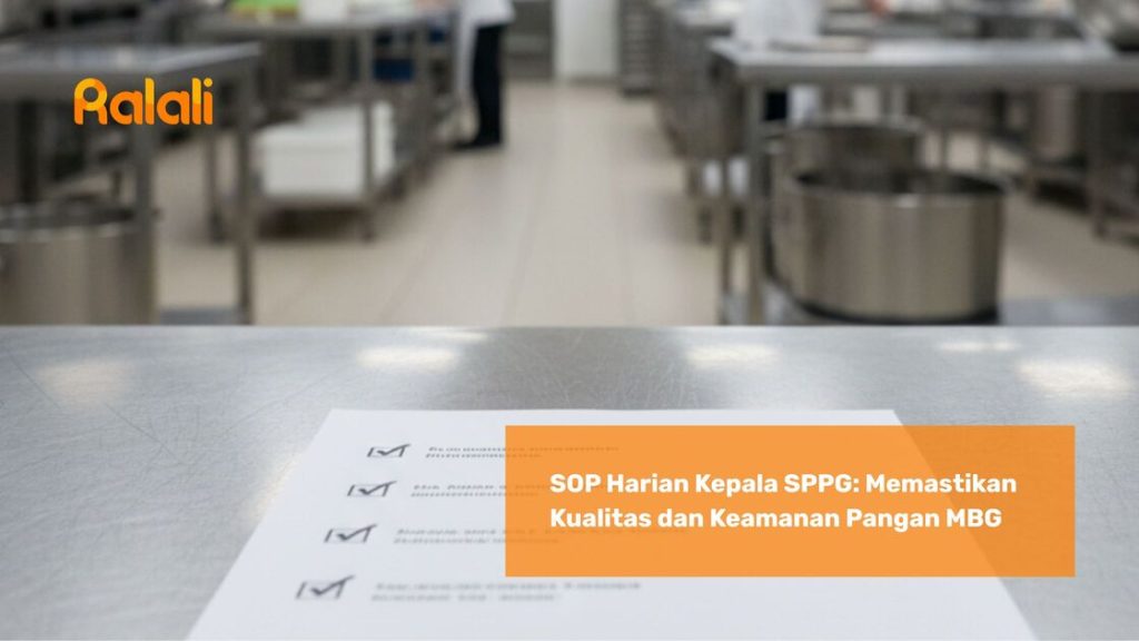 SOP Harian Kepala SPPG: Memastikan Kualitas dan Keamanan Pangan MBG Program Makan Bergizi Gratis (MBG) tahun 2025 yang diinisiasi oleh Badan Gizi Nasional (BGN) merupakan upaya masif untuk meningkatkan status gizi masyarakat Indonesia, dengan target menjangkau sekitar 82,9 juta penerima manfaat. Jantung dari pelaksanaan program ini adalah Satuan Pelayanan Pemenuhan Gizi (SPPG) yang tersebar di 38 provinsi di seluruh Indonesia. Agar program ini berhasil, diperlukan koordinasi, akuntabilitas, dan penerapan standar operasional prosedur (SOP) yang sangat ketat di setiap unit pelaksana lapangan. Pusat kendali operasional di lapangan terletak pada sosok Kepala SPPG. Lalu, apa itu Kepala SPPG? Berdasarkan Juknis BGN, Kepala SPPG adalah Sarjana Penggerak Pembangunan Indonesia (SPPI) yang ditugaskan sebagai koordinator pengelola SPPG oleh BGN. Posisi ini memastikan dapur SPPG dapat mengelola dan menyediakan MBG bagi 3.000 hingga 4.000 penerima manfaat di wilayah layanannya. Mengingat perannya yang sangat vital, tanggung jawab Kepala SPPG mencakup seluruh alur operasional, mulai dari persiapan bahan baku hingga distribusi, dengan fokus utama pada jaminan mutu dan keamanan pangan. Artikel ini akan mengupas tuntas SOP harian dan tanggung jawab Kepala SPPG dalam mengawal proses produksi makanan bergizi, memastikan setiap langkah memenuhi standar higienitas dan gizi yang ditetapkan oleh BGN. Memastikan Kualitas Sejak Dini: Tugas Harian Kepala SPPG Tugas operasional harian Kepala SPPG dimulai jauh sebelum makanan siap disajikan, mengikuti alur yang ketat untuk menjamin kualitas dan keamanan pangan. Proses ini meliputi pengawasan pengadaan, persiapan, pengolahan, hingga pemorsian. 1. Pengawasan Pengadaan dan Bahan Baku Sebagai approver dalam pengelolaan dana Bantuan Pemerintah (Banper), Kepala SPPG bersama perwakilan Yayasan wajib memastikan dana Banper digunakan untuk belanja bahan, operasional, dan sewa. Verifikasi Bahan Baku Masuk: Kepala SPPG bertanggung jawab melakukan Quality Control (QC) terhadap bahan baku yang akan digunakan. Bahan baku harus dicek kualitas dan kuantitasnya sebelum diterima. Misalnya, daging harus berwarna merah dan segar, ikan memiliki insang merah dan mata jernih, sementara sayuran dan buah harus terlihat segar dan bebas pestisida. Kepatuhan Gramasi: Memastikan bahan baku seperti daging, ayam, dan ikan dipotong sesuai dengan gramasi yang telah ditetapkan untuk menjamin porsi gizi yang tepat. 2. Pengendalian Mutu Pengolahan dan Higienitas Pengolahan makanan harus memenuhi standar higienis dan dilakukan maksimal 4 hingga 6 jam sebelum waktu makan. Penerapan Keamanan Pangan: Kepala SPPG wajib memastikan seluruh proses mematuhi Lima Kunci Keamanan Pangan yang merupakan bagian tak terpisahkan dari jaminan mutu. Ini termasuk memastikan penjamah makanan menggunakan perlengkapan higienis. Standar Air: Air yang digunakan untuk operasional, terutama pencucian dan memasak, harus diuji laboratorium dengan pH 6.5-8.5, tidak berbau, tidak berwarna, dan tidak mengandung bakteri. Pengawasan Sanitasi: Kepala SPPG harus selalu melakukan pengawasan terhadap sanitasi lingkungan, termasuk mencegah serangan hama. Pengambilan Food Sample: Setiap hari, Kepala SPPG harus memastikan satu porsi sampel makanan (food sample) disimpan di lemari pendingin untuk keperluan pengawasan mutu dan sebagai barang bukti jika terjadi keracunan. Standar Gizi dan Distribusi yang Tepat Tanggung jawab Kepala SPPG tidak berhenti di dapur, tetapi meliputi pengawasan ketat hingga makanan dikonsumsi penerima manfaat. Standar Gizi Sesuai Kelompok Sasaran Program MBG harus menyediakan menu lengkap (makanan pokok, sayuran, lauk pauk, dan buah) yang mengacu pada prinsip gizi seimbang. Menu ini mengganti salah satu waktu makan utama, yaitu makan pagi atau makan siang. Pemberian makanan dengan rujukan 20-25% AKG Harian disajikan pada waktu Makan Pagi (pukul 06.00 hingga 09.00) bagi kelompok: Siswa TK/PAUD/RA. Siswa SD/MI (kelas 1-3). Anak Balita (ditetapkan pada waktu Makan Pagi dengan 20-25% AKG, meskipun ada rujukan lain yang mencantumkan Makan Siang dengan 30-35% AKG). Sedangkan, pemberian makanan dengan rujukan 30-35% AKG Harian disajikan pada waktu Makan Siang (pukul 11.00 hingga 14.00) untuk kelompok: Siswa SD/MI (kelas 4-6). Siswa SMP/MTs, SMA/SMK/MA. Ibu Hamil dan Ibu Menyusui. Untuk siswa SLB, pemberian gizi mengikuti kebutuhan gizi sesuai kelompok usia. Distribusi Tepat Sasaran Distribusi harus dilakukan dengan prinsip tepat jumlah, tepat jenis, tepat waktu, dan tepat sasaran. Alat dan Kendaraan: Makanan harus dikemas dalam alat makan (foodtray) yang tertutup. Kepala SPPG memastikan alat makan ini berbahan stainless steel tipe 304 (diutamakan), 316, atau 430, dan merupakan foodgrade. Distribusi wajib menggunakan kendaraan yang dilengkapi box tertutup. Batas Waktu Tempuh: Waktu tempuh dari SPPG ke lokasi penerima manfaat, baik sekolah maupun rumah/Posyandu, harus maksimal 30 menit untuk menjaga kualitas makanan. Pengiriman Non-Sekolah: Distribusi kepada kelompok 3B (ibu hamil, ibu menyusui, dan anak balita) dilakukan setiap hari (Senin-Sabtu) dengan bantuan kader Posyandu/PKK. Pilar Integritas dan Kemitraan Strategis Integritas dan akuntabilitas adalah inti dari tanggung jawab Kepala SPPG. Mulai dari menjaga kelengkapan sarana prasarana, menginventaris tanda terima, hingga membuat laporan dan evaluasi operasional MBG secara rutin. Kelalaian dalam tugas ini dapat berujung pada sanksi serius, termasuk pengembalian dana ke kas negara atau pembatalan Perjanjian Kerja Sama (PKS). Bagi investor yang ingin berpartisipasi dalam program dapur MBG, Ralali Group menawarkan kemitraan komprehensif yang memitigasi risiko operasional dan kepatuhan. Ralali Group berperan sebagai mitra strategis dan pendamping ahli yang menyediakan layanan terpadu, mulai dari analisis kelayakan lokasi, pengurusan perizinan, hingga pembangunan fisik dapur yang sesuai standar BGN. Sebagai akselerator bisnis, Ralali memastikan investor mendapatkan dukungan penuh dalam implementasi lapangan. Ini termasuk membantu rekrutmen dan pelatihan SDM (seperti yang dibutuhkan Kepala SPPG dan relawan), serta memberikan panduan dan pendampingan untuk menerapkan Standar Operasional Prosedur (SOP) yang ketat, termasuk kebersihan dan keamanan pangan. Dengan demikian, investor dapat berfokus pada dampak sosial dan gizi, sementara Ralali Group memastikan efisiensi dan kepatuhan operasional dapur MBG.